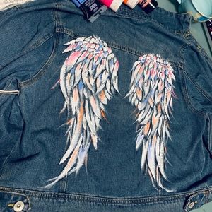 angel wings jean jacket